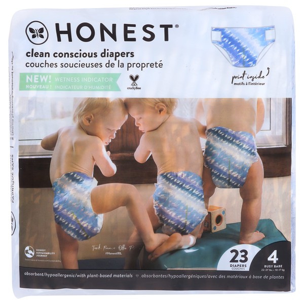 THE HONEST COMPANY Size 4 Tie Dye Diapers 23 Count, 23 CT