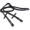Cwell Equine Italian Polo Leather Plaited/Braided Reins Black Full (542)