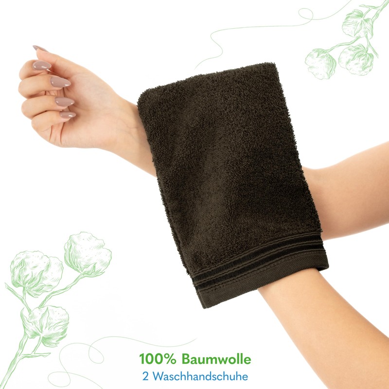 Hammetex Face Cloths Set of 2 15 x 22 cm,