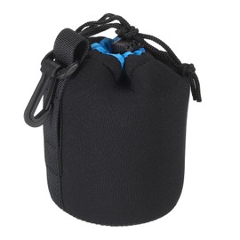 PATIKIL Camera Lens Bag, 3.3" IDx5.5 H Drawstring Lens Pouch with Thick Protective Neoprene, Lens Case for DSLR Camera Lens, Water Coffee Cups, Black, Blue