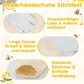 Hapyearn Beekeeper Gloves, Puncture Resistant, Beekeeper Gloves for Men and Women, Children, Beekeeper Gloves for Bee Protection Gloves