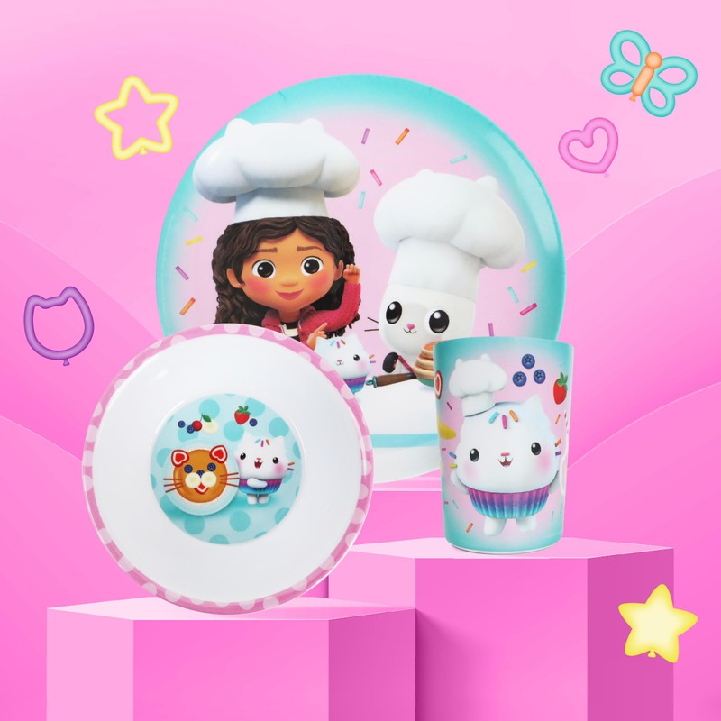 Gabby 3PC Melamine DINNERWARE Set in Gift Box