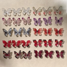 Taoluwin 30Pcs Nail Art Rhinestones, Resin Butterfly Nail Gems Set with 10 Colors, Rhinestones for Nails Design, Crafts, Jewelry Making