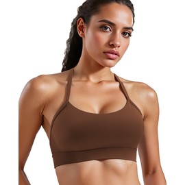 Sports Bras for Women, Athletic High Impact Support (US, Alpha, Large, Regular, Regular, Chestnut)