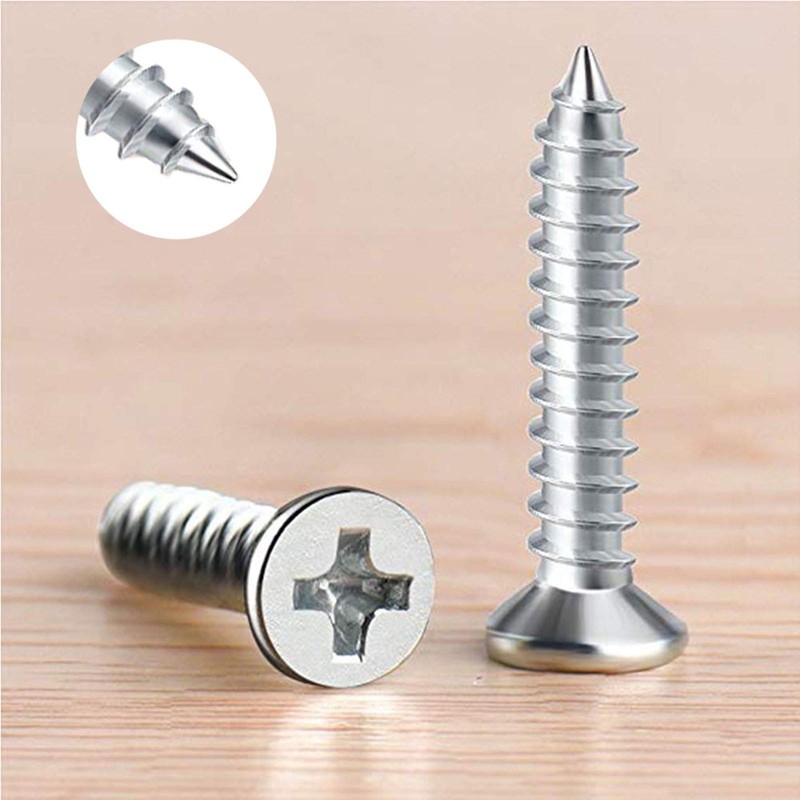 800 M2 Self Tapping Screws, Ultra Durable Nickel Plated Silver