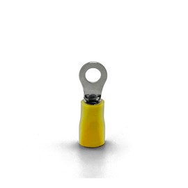 ANGSTROM #6 Bolt Ring Terminals, Insulated Electrical Crimp Connectors 100pcs (12-10ga Yellow)