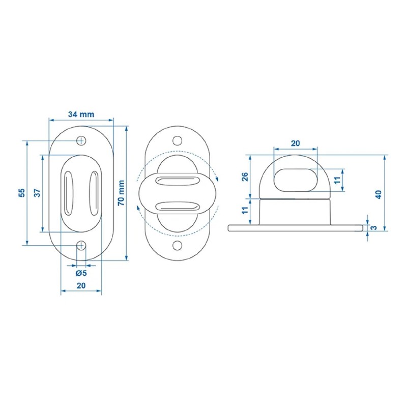 PAT Europe B.V. Plastic Screw Lock for Oval Eyelets B