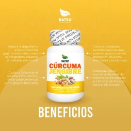 Curcuma Y Jengibre, 300 Cápsulas (3 Frascos 100 Cap C/u) Sabor Natural