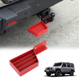 Tumukiw Tow Hitch Step Compatible with INEOS Grenadier 2020-2024, Heavy Duty Anti Slip and Rust Towing Black Hitch Steps Auto Accessories (Red, Left)