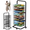 Whoonba Art Drying Rack with 25 Removable Shelves, Mobile Metal