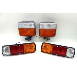 Legion Part Store compatible with Toyota FJ40 Land Cruiser Turn Signal Light Lamp Kit Pair Set of 4. Includes Front and Rear LH/RH 1974-1980 Amber Halogen