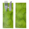 30 Cutlery Pockets with Napkin Apple Green Marbled 20 cm