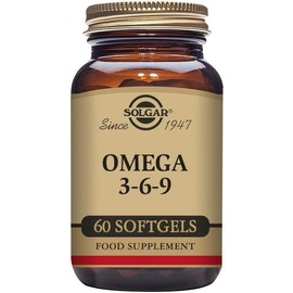 Solgar Omega 3-6-9 Softgels - Pack of 60 - Blend of Premium Fish, Flax and Borage Oils – Specially formulated ratio - Molecularly distilled to remove mercury, PCBs and heavy metal contaminants