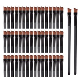 50 Pieces Disposable Eyebrow Brushes,Angled Brow Brush & Eyeshadow Brush Set,Professional Eyeliner Brush for Makeup,Tinting,Salon,Esthetician Supplies