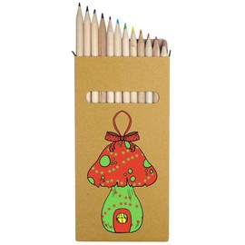 Azeeda 12 x 'Toadstool Christmas Ornament' Long 178mm Coloured Pencils/Pencil Set (PE00070687)
