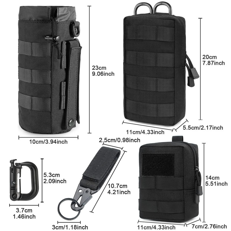 MUCHER 3 Pack Molle Pouches Tactical Waist Bags EDC Utility