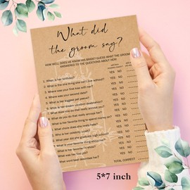 Bridal Shower Games, What Did The Groom Say Bridal Shower Game, Bridal Games for Showers, Set of 30 Cards, Engagement Party Games, Rustic Wedding Shower Games, Wedding Games