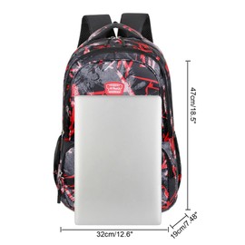 JiaYou Teens Girls Boys Middle School Backpack Unisex Camouflage Primary School Daypack(Red,28 Liters)