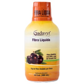 Gadavyt Fibra Líquida 480 ml. Aporta 15 g de Fibra Soluble por onza con FOS. Con Jugo Concentrado de Ciruela Pasa. Proporciona el 60% del valor diario de fibra