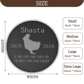 Eremovd Chicken Memorial Stone, Chicken Memorial Gifts, Loss of Chicken, Chicken Grave Stone, Chicken Memorial Plaque, Chicken Keepsake - Round