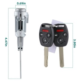 AUTOKAY Ignition Switch Door Trunk Lock Cylinder Set Fits for Honda Accord LX EX 2003-2007