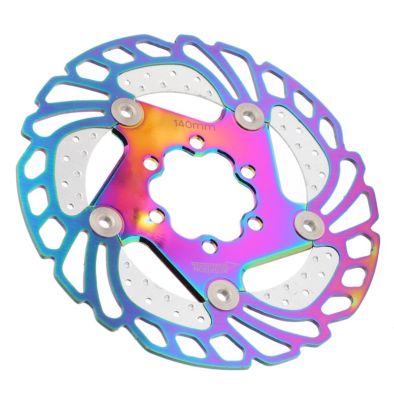 Mountain Bike TitaniumPlated Cooling Disc Brake Rotor 6 Nails Cycling