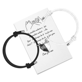 Malihome Heart Bell Mutual Attraction Magnetic Bracelets Couple Bracelet Set for His Women Men Friendship Gift, Stainless Steel