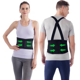 NYOrtho Back Brace For Women & Men - XL - 38"-42" - Relieves Pain - Support Suspenders - osteoporosis - Maximum Posture Spine Support - Hook Loop - Mens