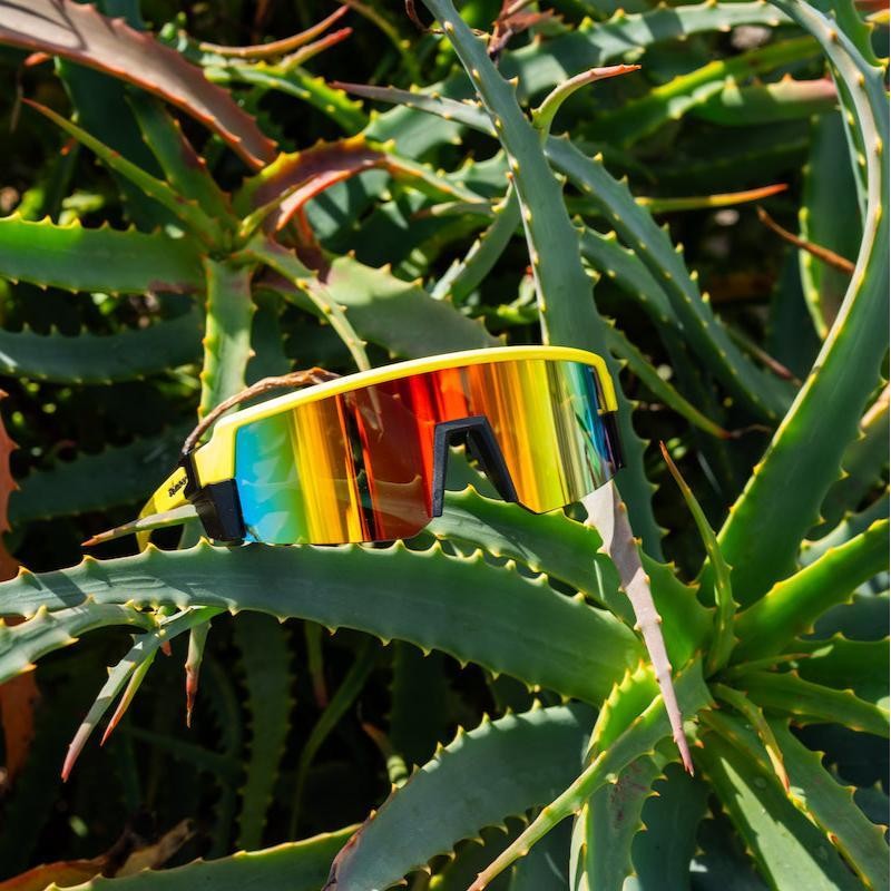 BOMBER SMOKE BOMB ANSI Z87+ Safety Sunglasses:_Red Mirror Hi Vis