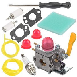Powtol SST25 Featherlite Carburetor fits C1U-W18 Weed Eater FL20 FL20C FL25 FL26 SST25C SST25CE FX26 FX26S FX26SC MX550 MX557 XT260 XT700 TE475 Trimmer with Air Filter Tune Up Kit