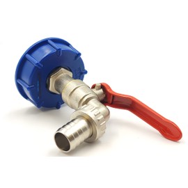 Schlauchmeister24 IBC Outlet Tap 3/4 Inch for IBC Tank 600/1000L Coarse Thread S60 x 6 Matt Chrome-Plated Professional Quality