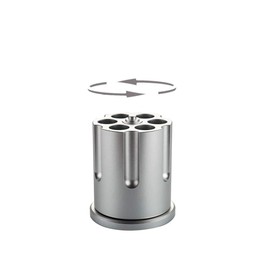 Rotating Revolver Pencil Holder,6-Hole Metal Gun Barrel Design,Heavy Duty Non-Slip Aluminum Office Creative Decoration