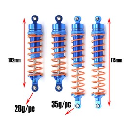 Aluminum Shocks Absorber Upgrades Parts for Arrma Senton 4X4 Granite 4X4 Bigrock 4X4 Vorteks 4X4 Typhon 4X4 RC Crawler,Front Rear RC Shocks Damper Big Bore 1/10 Hops Up Parts #AR330550 AR330551(Blue)