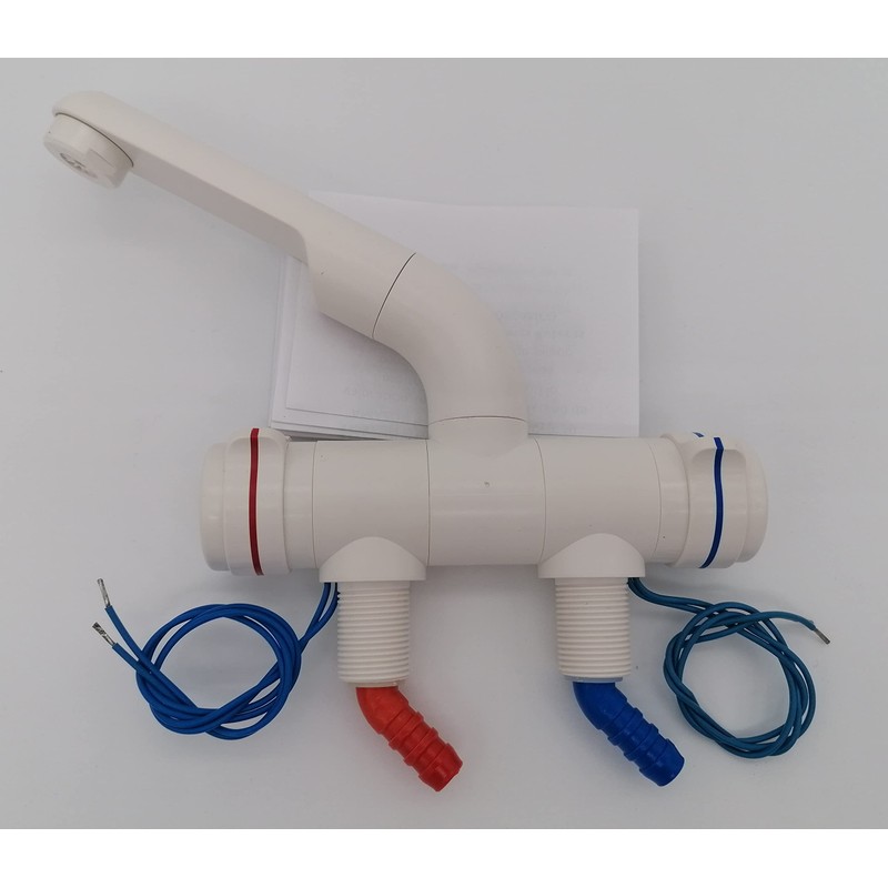 CR-MOESANCO White Compact Mixer Tap + Stainless Steel Clamp for