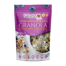 Nature's Mix Superfood Granola with Quinoa - Nut Free - Canadian Locally Made - Vegan and Kosher Certified, Superfood Granola with Quinoa, 312 Grams, Light Purple