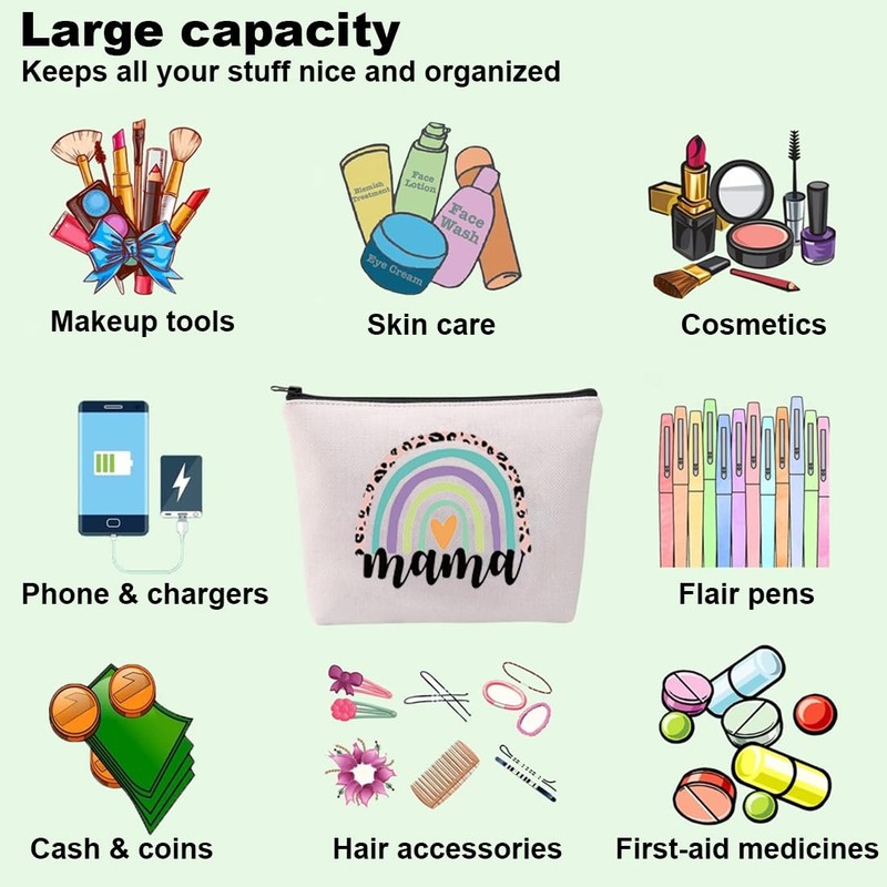LAKJUOZ 1 Piece Canvas Cosmetic Bag Multifunctional Small Makeup Bag