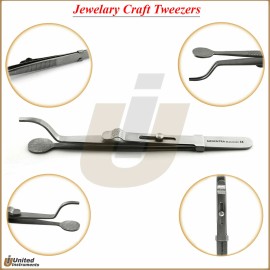 Medentra Piercing Ring Opening Closeing Plier Jewelry Making Head Shank Soldering Tweezer - Head & Shank Tweezer Ring Making Repair