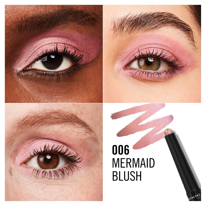 Rimmel Wonder'Last 006 Mermaid Blush Lidschattenstift, lebendige und wirkungsvolle Farbe,