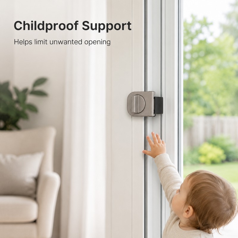 Sliding Window Safety Lock for Childproofing – No-Drill Adjustable Stopper