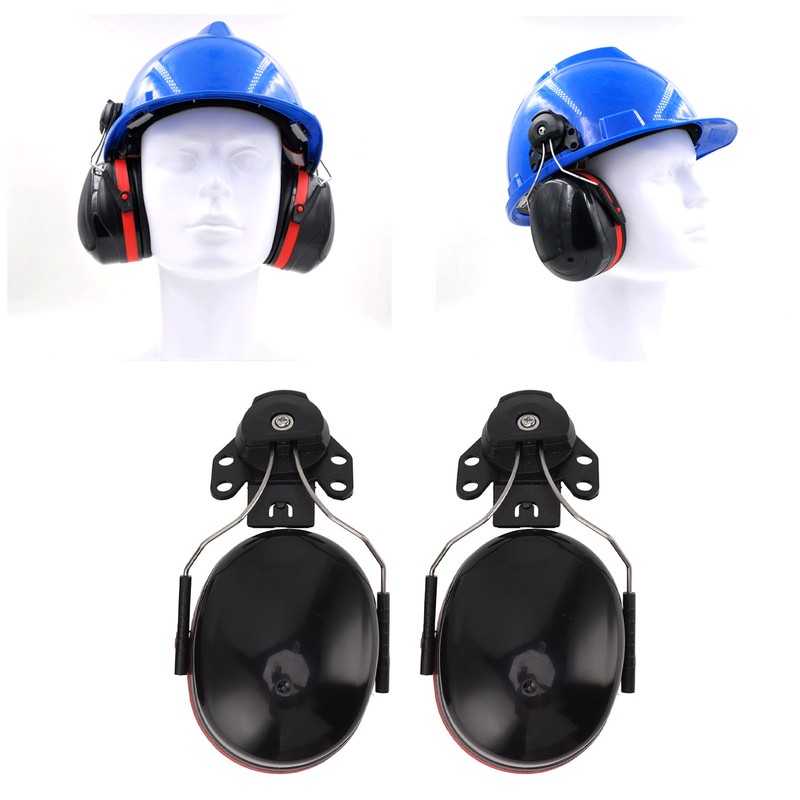 Hard Hat Earmuffs Noise Blocking Hearing Protection Adjustable Helmet Ear