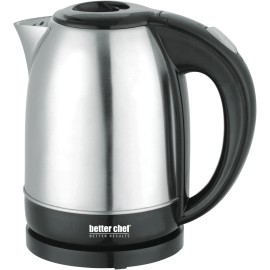Better Chef Cordless Electric Kettle 7-Cup Stainless Steel 360-deg Swivel Auto B