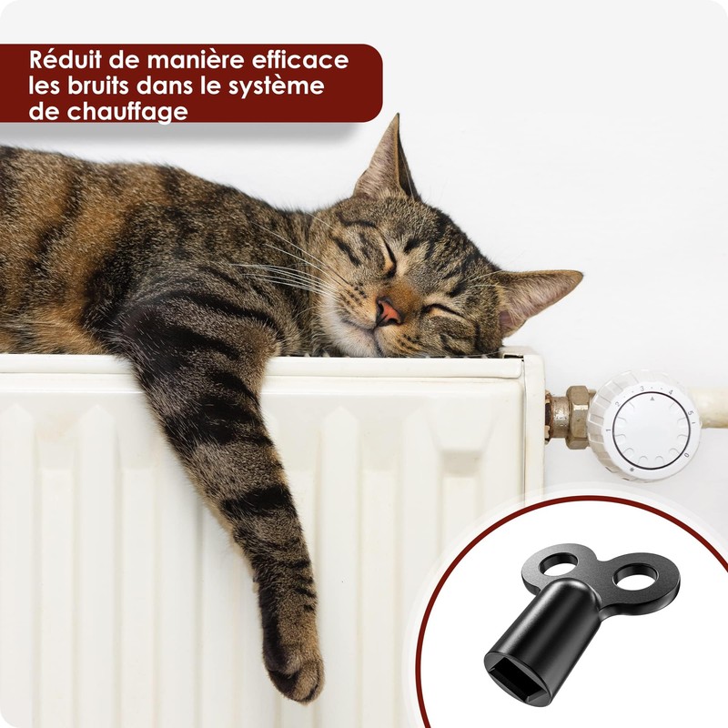 3X WEIDEBACH® Radiator Key Black, for All radiators Radiator Bleeding