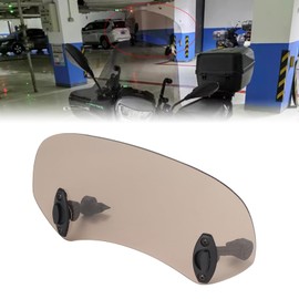 28cm Motorcycle Wind Deflector Clear Lens Adjustable Clip Windshield Extension Universal Fit for Most Motorcycle Scooter, Smoke