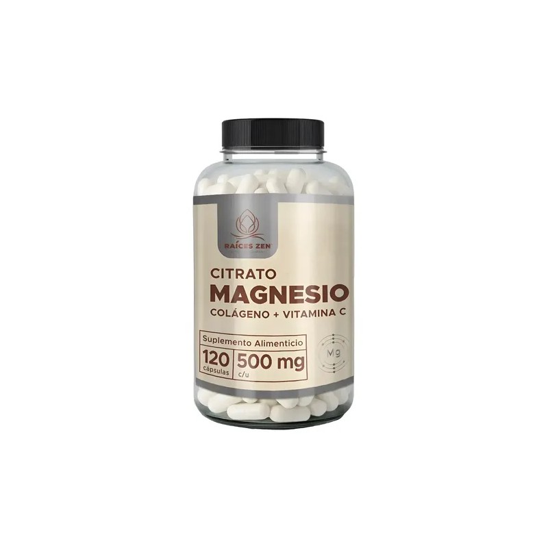 Citrato Magnesio 120 Cáps Magnesium Citrate Raíces Zen Sabor