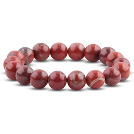 VDKIDKT Chakra Healing Bracelet 10mm Natural Red Agate Beads Bracelet for Women Men Meditation Emotion Control Stress & Anxiety Relief Bracelet(Red Agate)