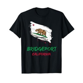 Bridgeport California Paint Splatter Flag Vacation Souvenir T-Shirt