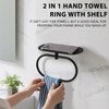 Hand Towel Ring with Shelf Stainless Steel Adhesive Wall Mounted