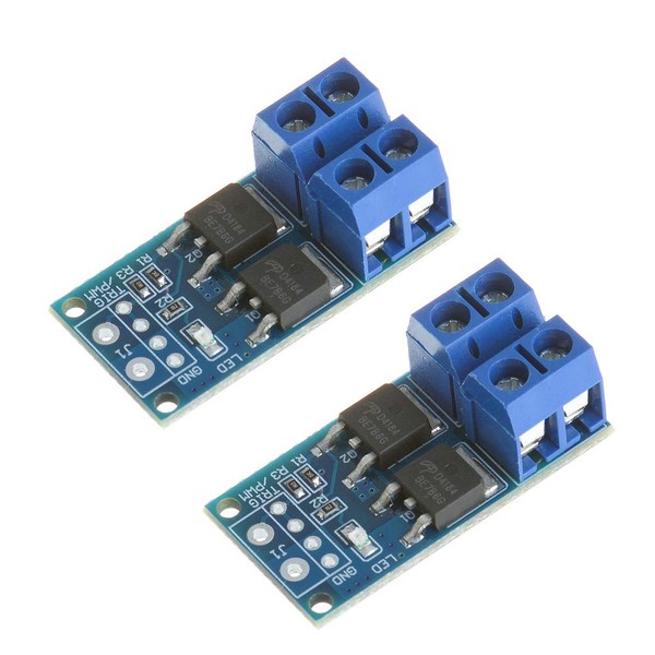 Anmbest 2pcs DC 5V-36V 15A (Max 30A) 400W Dual High Power MOSFET Trigger Switch Drive Module 0-20KHz PWM Adjustment Electronic Switch Control Board Motor Speed Control Lamp Brightness Control