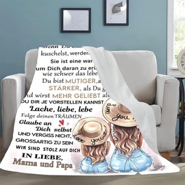 MZIEIU Tochter Geschenke von Mama Papa, Personalisierte Geschenke Decke für meine Tochter, Kuscheldecke Flauschige mit Spruch Positiv Ermutigen - Weihnachten Geburtstagsgeschenk für Tochter