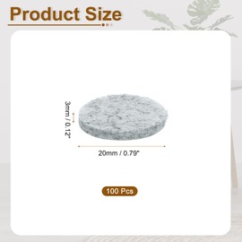 uxcell Round Felt Furniture Pads, 100Pcs 0.8" Dia x 0.12" Thick Adhesive Backed Felt Non-Slip Anti-Scratch Felt Pads Chair Leg Protectors for Protecting Hardwood Floor, Gray